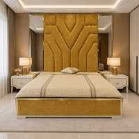 Veyra Gold Geometric Bed