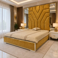 Veyra Gold Geometric Bed