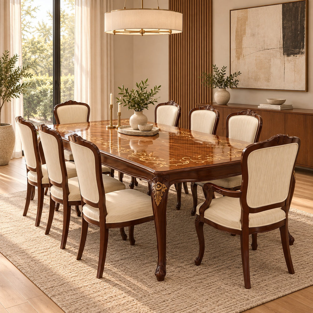 Imperial Elegance Marble-Top Dining Set