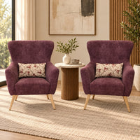Elara Plum Wingback Accent Chairs
