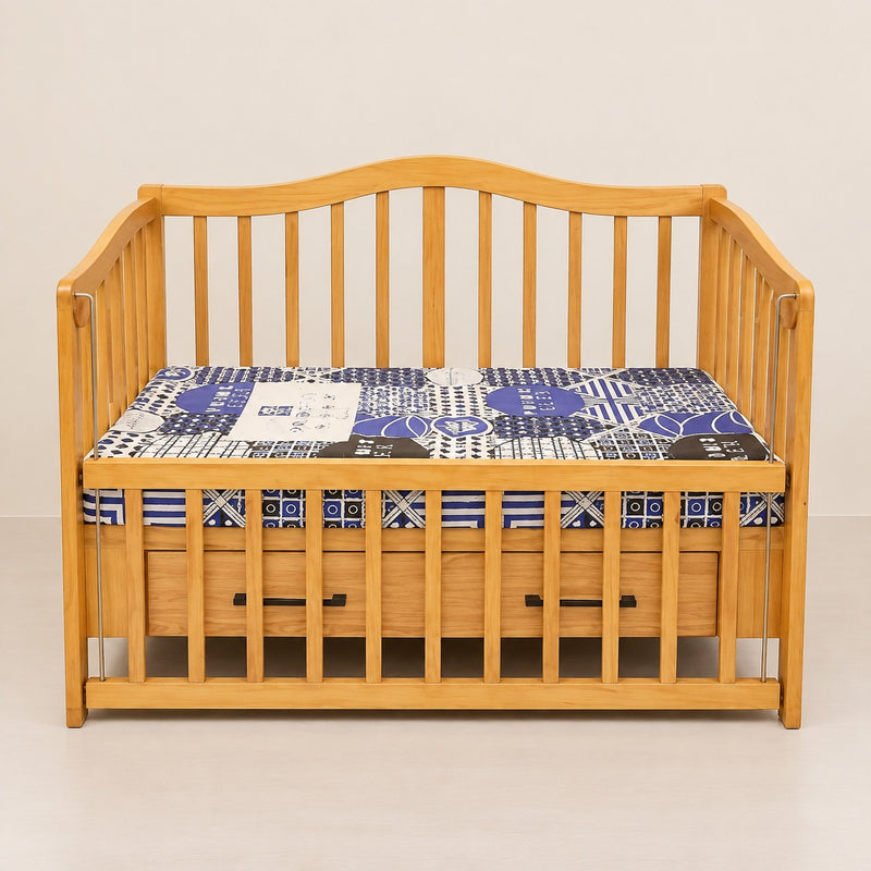Little Haven Natural Wooden Baby Cot