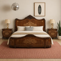Majestic Noor Carved Wooden Bed