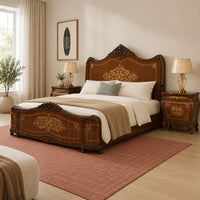 Majestic Noor Carved Wooden Bed