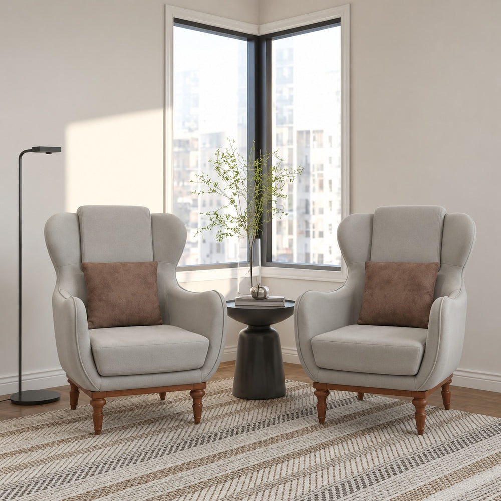 Milano Grey High-Back Armchairs