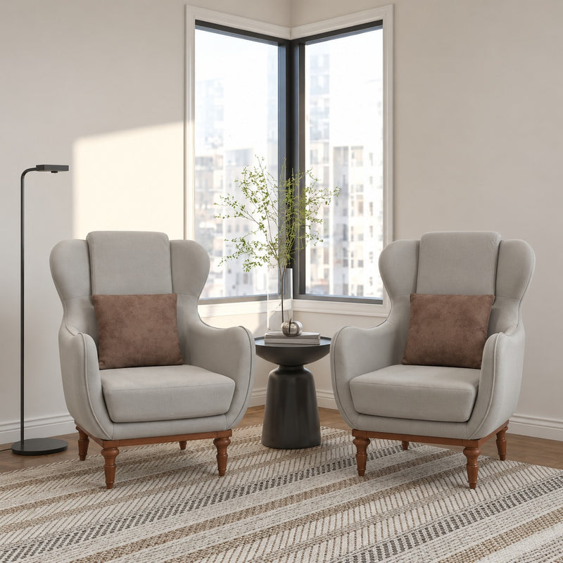 Milano Grey High-Back Armchairs
