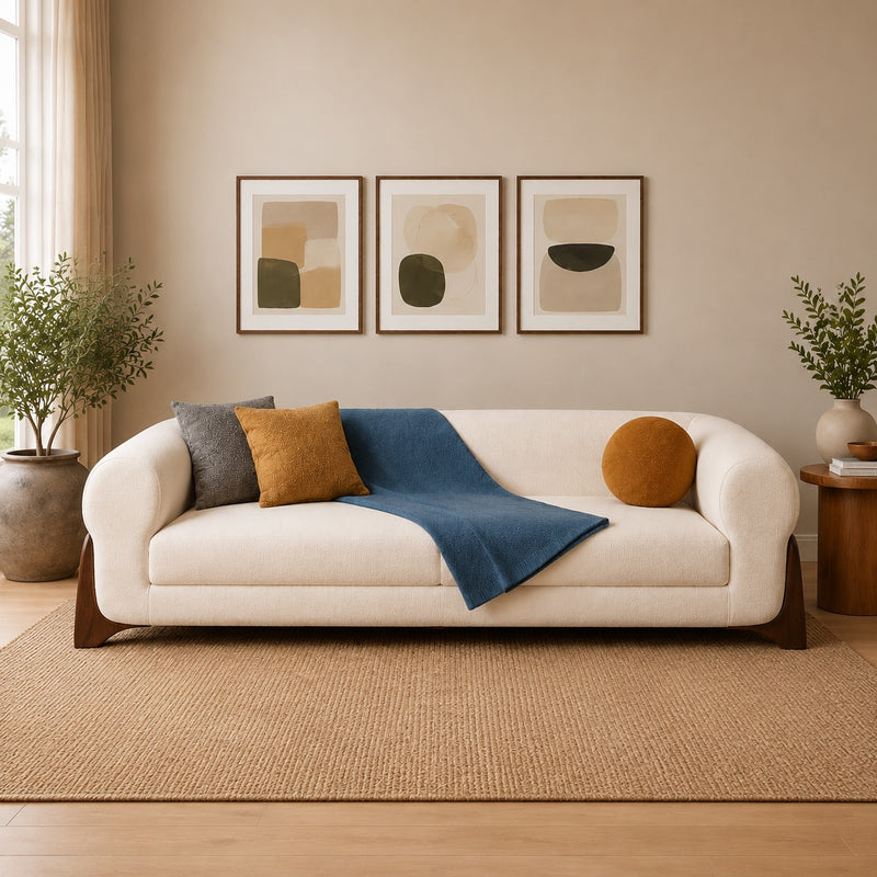 Modern 3-Seater Upholstered Sofa Set