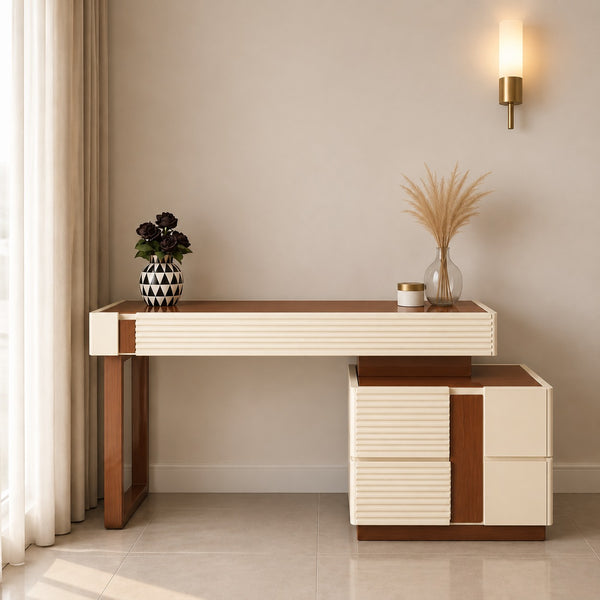 Modern Wooden Console Table with Storage Cabinet