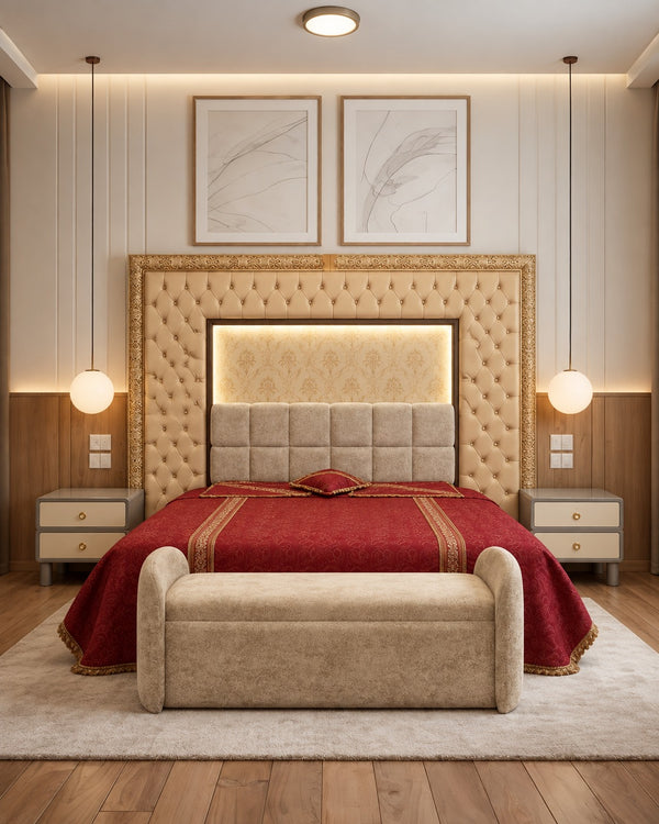 Celestia Diamond Panel Bed