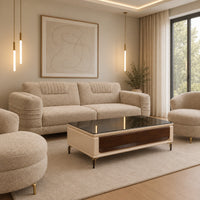 Lorenzo Ribbed Three-Seater Sofa